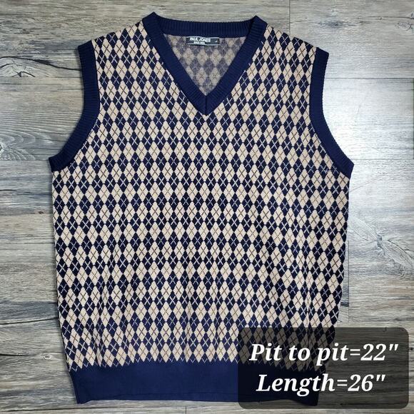 Paul Jones Geometric Sleeveless Vest Size Large Casual Preppy - Picture 6 of 7